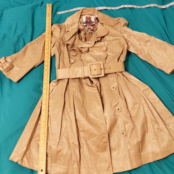 Vintage Y2K Fall Belted Trench Coat Dress - Picture 4 of 7